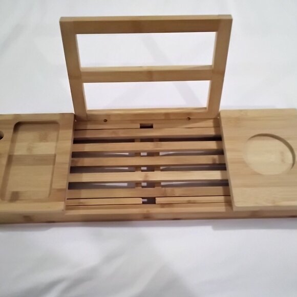 Expandable Sustainable Responsibly Sourced Echo-Friendly Bamboo Spa Bath Tray - Picture 3 of 3
